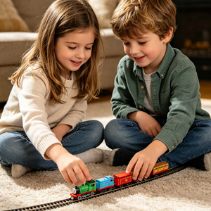 ชุดของเล่นรถไฟไม้โทมัสขนาดเล็ก พร้อมรางแม่เหล็กและโมเดลตกแต่งเค้ก LL-รถไฟขนาดเล็กสำหรับเด็กทารก - Product Image 6