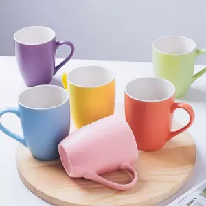 Copos de cerâmica rosa personalizáveis direto do fabricante canecas de porcelana ecológicas com logotipo impresso para café ou presentes