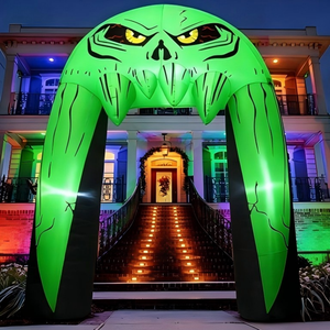 Arche gonflable de Halloween, château gonflable, décoration fantôme effrayant et citrouille, lumières LED, écran de 5m, ventilateur intégré, pour événements extérieurs et <span class=keywords><strong>jardin</strong></span> - Product Image 2
