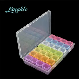 28 Slots empty plastic nail art jewelry beads display storage box