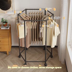 Offre Spéciale anneau à Six côtés ménage plancher rotatif cintre multi-fonctionnel audacieux tige pour chambre dortoir pour salon - Product Image 3