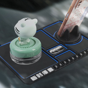 <b>Car</b> Phone Holder Gravity Mount With Anti Slip Mat Dashboard Blue Rotating <b>Stand</b> Silicone Material - Product Image 2