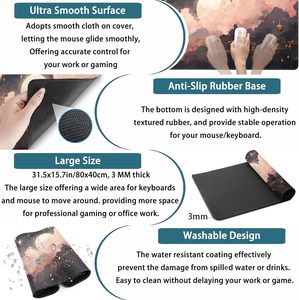 Özel Logo Pembe Siyah Oyun Masası Matı XXL Dikişli Kenarlar Özel Oyun <span class=keywords><strong>Mousepad</strong></span>'i Üreticisi XL Ofis Masası - Product Image 3