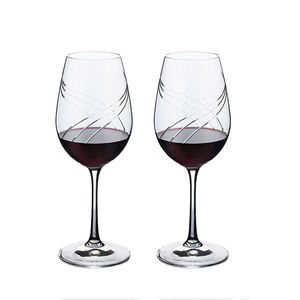 Calice da vino con cilindro quadrato in cristallo con Logo personalizzato soffiato a mano fatto a mano - Product Image 4