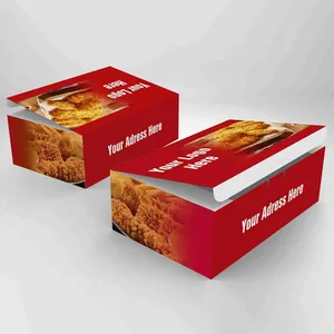 Kare restoran gıda öğle yemeği kızarmış tavuk gitmek için Take Away karton kağit kutu seti