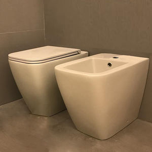 Inodoro y bidé combinados de cerámica blanca, monobloque, para hotel y hogar, modelo Verde Mat Hung, para baño y cocina. - Product Image 4