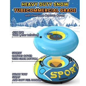 Tubes à neige gonflables pour le glissement sur neige, robustes pour enfants et adultes - Fond épaissi, toboggan d'hiver, amusement en plein air - Product Image 2