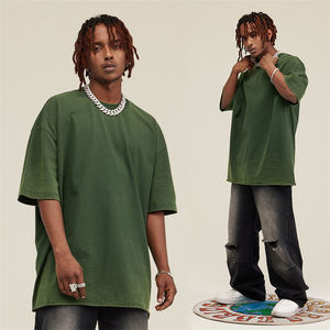 T-shirt Premium Raw Edge 285gsm Lavage en détresse 100% coton, Streetwear surdimensionné à épaules tombantes - Product Image 5