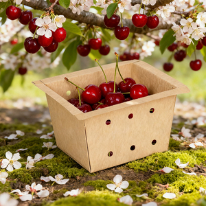Boîte à emporter SenAng avec trous d'aération, taille personnalisée, plateaux en papier kraft pour fraises, bleuets, raisins, cerises, tomates - Product Image 1