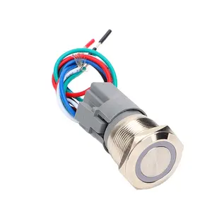 Hot selling Auto return 12V 22mm illuminated metal push button switch power