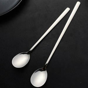 Korean Style Long Handle Stirring <b>Spoon</b> 304 Stainless Steel Food Grade <b>Coffee</b> Dessert Soup <b>Spoon</b> Solid Color - Product Image 3