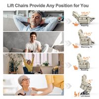 Fauteuil inclinable chauffant avec massage, double poches latérales, ports USB-C, porte-gobelets et fonction de levage, idéal pour les personnes âgées