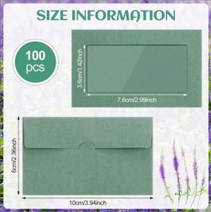 Petites enveloppes en papier kraft avec fenêtre, sacs de rangement pour reçus et documents - Product Image 4
