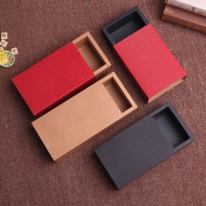 Boîte à <span class=keywords><strong>tiroir</strong></span> en papier Kraft écologique, 10 pièces, emballage <span class=keywords><strong>coulissant</strong></span> pour cadeaux cosmétiques vêtements, bijoux, boîte coulissante en carton (PP01) - Product Image 1