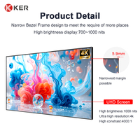Monitor de Pared LCD Ker para Interiores, sin Bordes, de 5.9 mm, 1000 nits, para Publicidad Interior de Alto Impacto