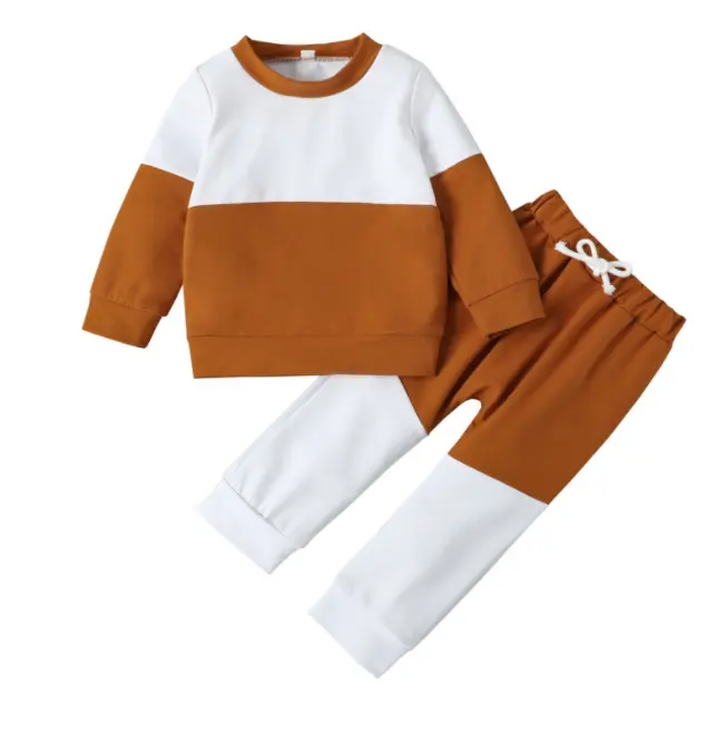 2 teile/satz Herbst 2022 Kinder Set American Boys 'Color Blocking Sporta nzug für Baby Kids Boys Kleidung