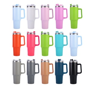ML Venta caliente 40oz nuevo mango coche 304 taza de helado de paja de acero inoxidable coche termo portátil taza de agua portátil - Product Image 3