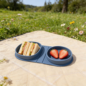 Nouveau produit 2026 : Assiette bébé pliable en silicone sans BPA, réutilisable, portable, compatible micro-ondes, design livre - Product Image 6