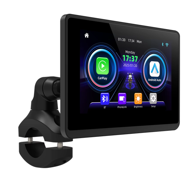 Motorrad Navigator Vi 5" GPS System Waterproof Wireless Bluetooth Voice Recorder Android APP Compatible 1 Year Portable