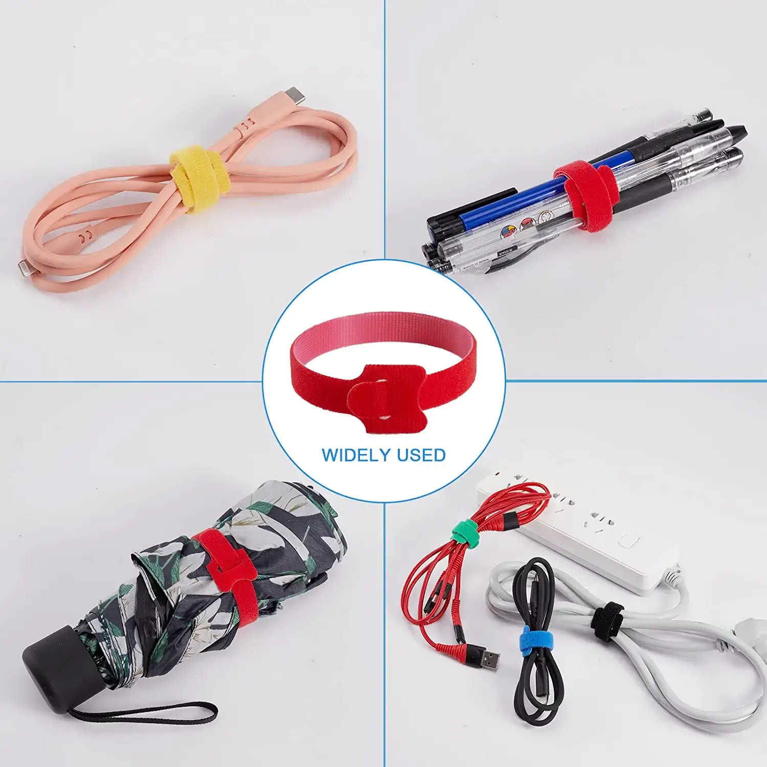 Gerenciamento de Fixação Wire Wraps Ajustável Cord Ties Gancho e Loop cabo cintas abraçadeiras & organizadores