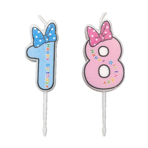 Velas de Cumpleaños con Número y Lazo de Dibujos Animados del 0 al 9, Decoración para Pastel de Feliz Cumpleaños, Velas para Fiestas de Cumpleaños Infantiles y Baby Shower - Product Image 5