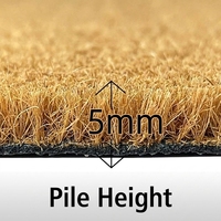 Tapis de bienvenue extérieur antidérapant en polyester brun coco-cacao, motif carré, style minimaliste moderne, pour nettoyage par vibration