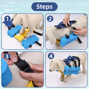 Arnés de chaleco salvavidas ajustable 2 en 1 <span class=keywords><strong>para</strong></span> <span class=keywords><strong>perros</strong></span> pequeños, <span class=keywords><strong>para</strong></span> caminar al aire libre y viajes en la piscina, uso seguro, arnés de chaleco salvavidas <span class=keywords><strong>para</strong></span> <span class=keywords><strong>perros</strong></span> - Product Image 4