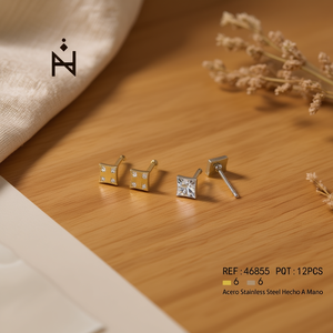 Orecchini a Forma di Diamante in Acciaio Inossidabile, Set di 12 Pezzi Fatti a Mano, Gioielli alla Moda - Product Image 3