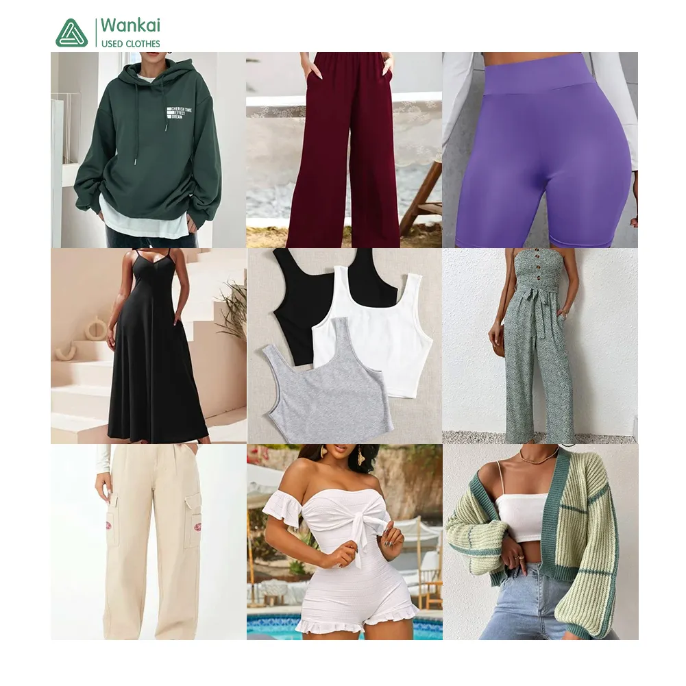 CwanCkai Best Selling Crop Tops Used Clothes For Women, Hot Sales Top Clean Used Clothes Bales Women Tops