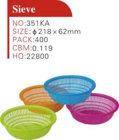 安いキッチン野菜果物水切り容器丸穴バスケットストレーナープラスチック製ザル4色 - Product Image 3