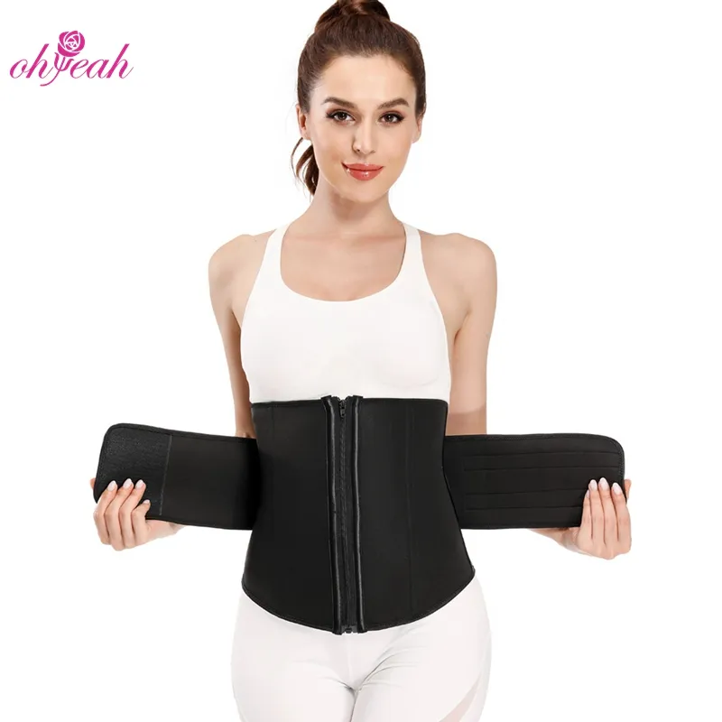 Plus Size High Tummy Girdles And Waist Trainer 2XL Black Zipper Shapers Controle Shapewear for Women