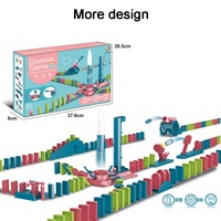 Train de dominos électrique éducatif, puzzle, scène de bricolage, jeu de course en marbre, blocs de dominos personnalisables, jeu de société pour enfants, jouets, cadeau