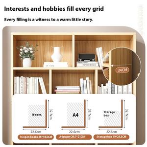 Bibliothèque multicouche en bois massif Armoire murale intégrée pour articles divers avec support de rangement au sol pour le rangement de la bibliothèque du salon - Product Image 3