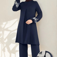 Ensembles d'Abayas Modestes du Moyen-Orient, Vêtements Islamiques avec Broderie Main Respirante, Abayas Arabes d'Été Noires