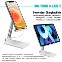Support de téléphone portable pliable en aluminium, hauteur réglable, mains libres, Stable, anti-rayures, large compatibilité
