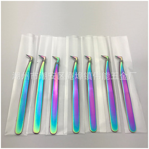 Precision Stainless Steel Colorful Tweezers 6A-SA, Eagle Beak Tweezers, Figure-Seven Tweezers, Eyelash <b>Extension</b> Tweezers, <b>Nail</b> - Product Image 5