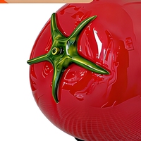 Lampe de table en forme de tomate rouge, lumière LED décorative pour chevet, chambre à coucher, salon