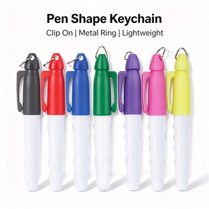 Marcador con Forma de Bolígrafo con Logotipo Personalizado, Clip para Llavero, Marcador de Plástico Ligero con Anillo Metálico para Regalos Corporativos - Product Image 4