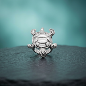 Bague mignonne en forme de tortue de mer pour femme, argent 925 - Product Image 2