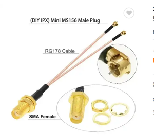 สาย<span class=keywords><strong>178</strong></span> RG 20ซม./25ซม./30ซม. MS156 2ชิ้น (DIY <span class=keywords><strong>IPX</strong></span>) ถึง SMA-FEMALE สายแยก RF สำหรับเราเตอร์ ZTE - Product Image 2