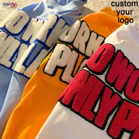 T-shirts Homme en Coton Personnalisés Chenille Brodés en Gros, T-shirts Unisexe Imprimés avec Logo Personnalisé Grande Taille Col Rond Tissés