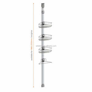 WIREKING 74-106 pouces – Support de douche réglable en aluminium, lot de 4, avec barre télescopique, organisateur d'angle pour salle de bain - Product Image 1