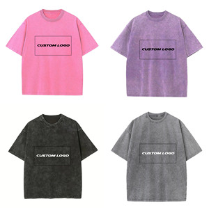 T-shirt Retro Unisex in Puro Cotone Lavato Stile Vintage con Logo Personalizzato 230g Marca di Moda Americana - Product Image 1