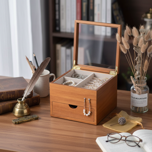 Factory Price Wood Rectangle Modern Logo Travel Custom Handmade Office Organizer Jewelry <b>Storage</b> <b>Drawer</b> <b>Box</b> - Product Image 1