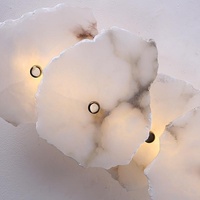 Applique murale LED de luxe transfrontalière en marbre et cuivre, design postmoderne haut de gamme, simple, pour chevet, chambre et salon