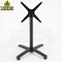 Base de table pliante en aluminium noir, empilable et détachable pour meubles d'extérieur