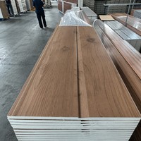 Panneau sandwich ignifuge B1 à grain de bois, revêtement composite métallique à trois couches pour façade murale extérieure