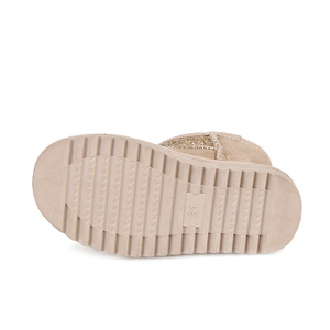 Wholesale Children's Winter Snow <strong>Boots</strong> Beige Cow Suede Comfortable <strong>Sparkly</strong> Glitter Faux Fur Lined Non Slip Warm Ankle <strong>Boots</strong> - Product Image 4