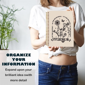 Diario <span class=keywords><strong>de</strong></span> Notas con Tapa Dura <span class=keywords><strong>de</strong></span> PU con Diseño Floral Boho Cristiano para Mujer - Regalo con Logotipo Personalizado, Colores y Tamaños Personalizables, 50 Hojas - Product Image 5