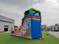 Château gonflable avec toboggan à vendre, structure gonflable commerciale en PVC pour enfants, idéal pour les fêtes de jardin, les carnavals et les locations.